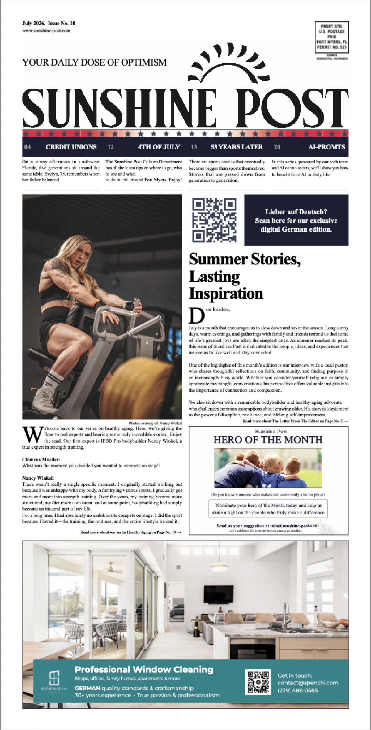 Cover of Sunshine Post Issue #10 - July 2026: 250 Years of American Independence Special Edition