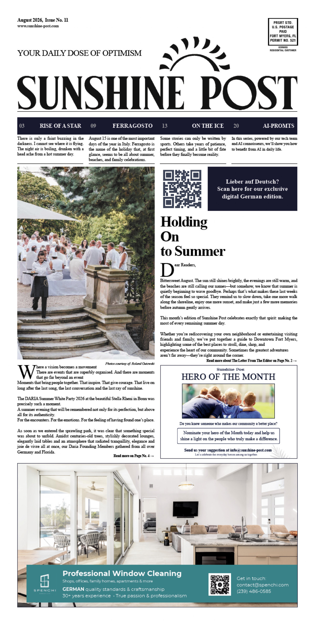 Cover of Sunshine Post Issue #11 - July 2026: Holding On to Summer