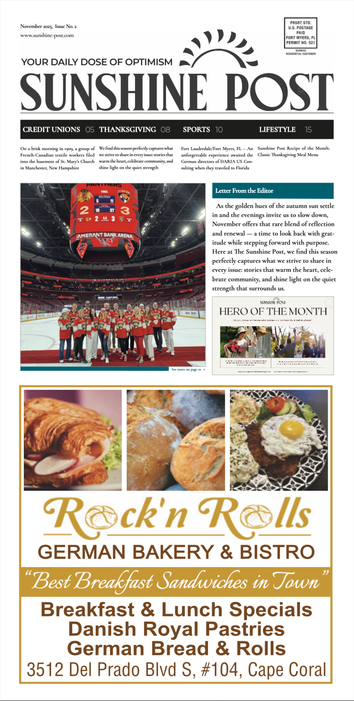 Cover of Sunshine Post Issue #2 - November 2025: Reflection and renewal – a time to look back with gratitude 