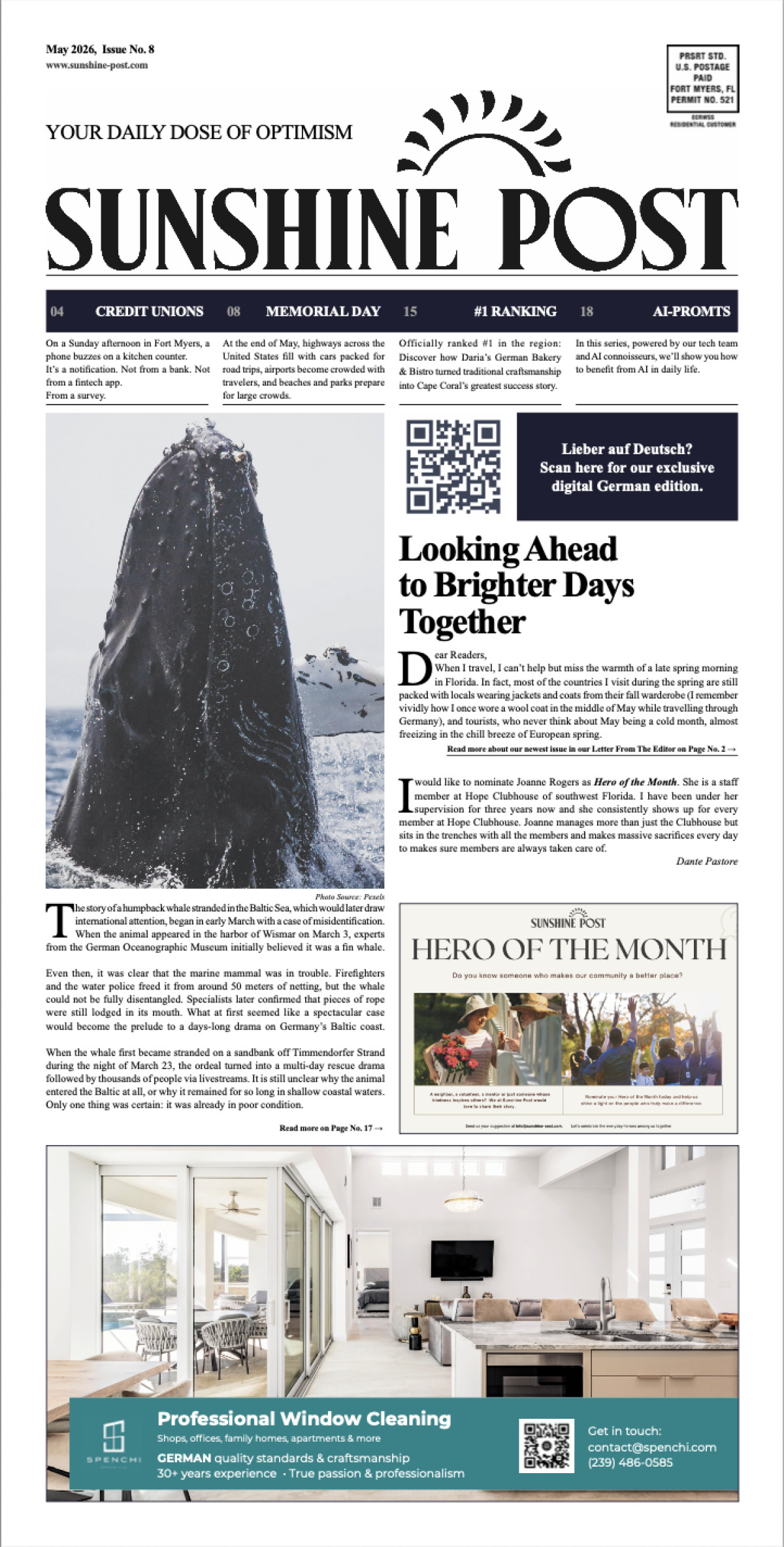 Cover of Sunshine Post Issue #8 - May 2026: To Sunnier Days Ahead! 